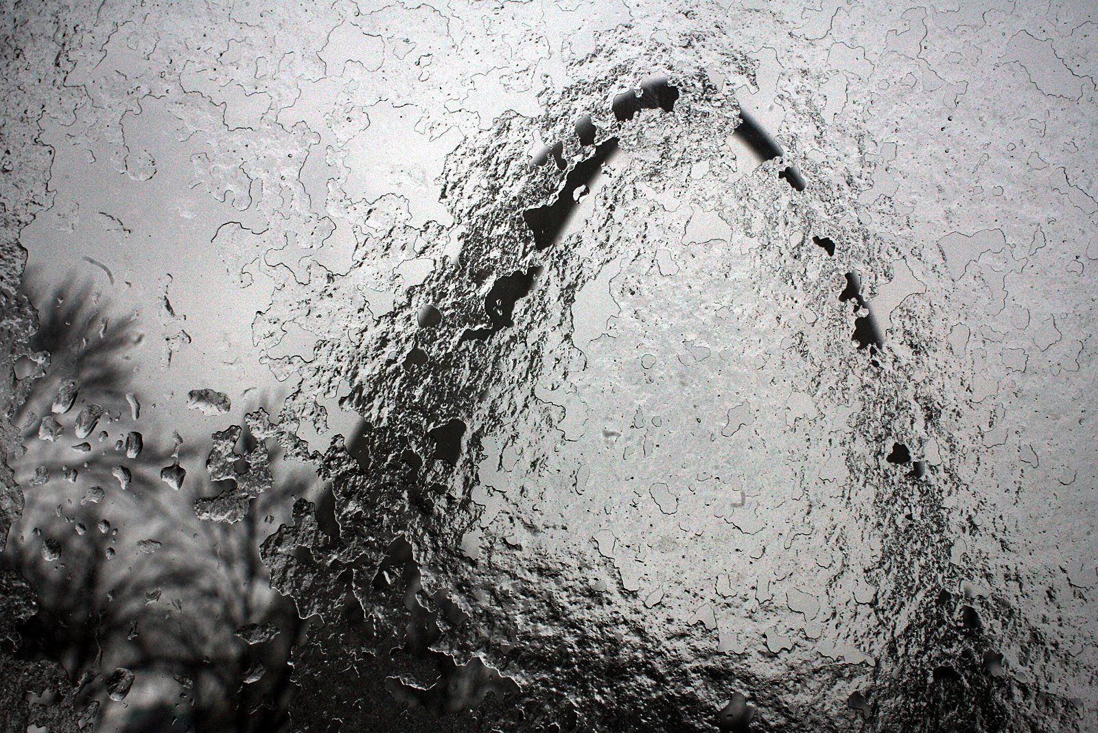 Arch through icy window